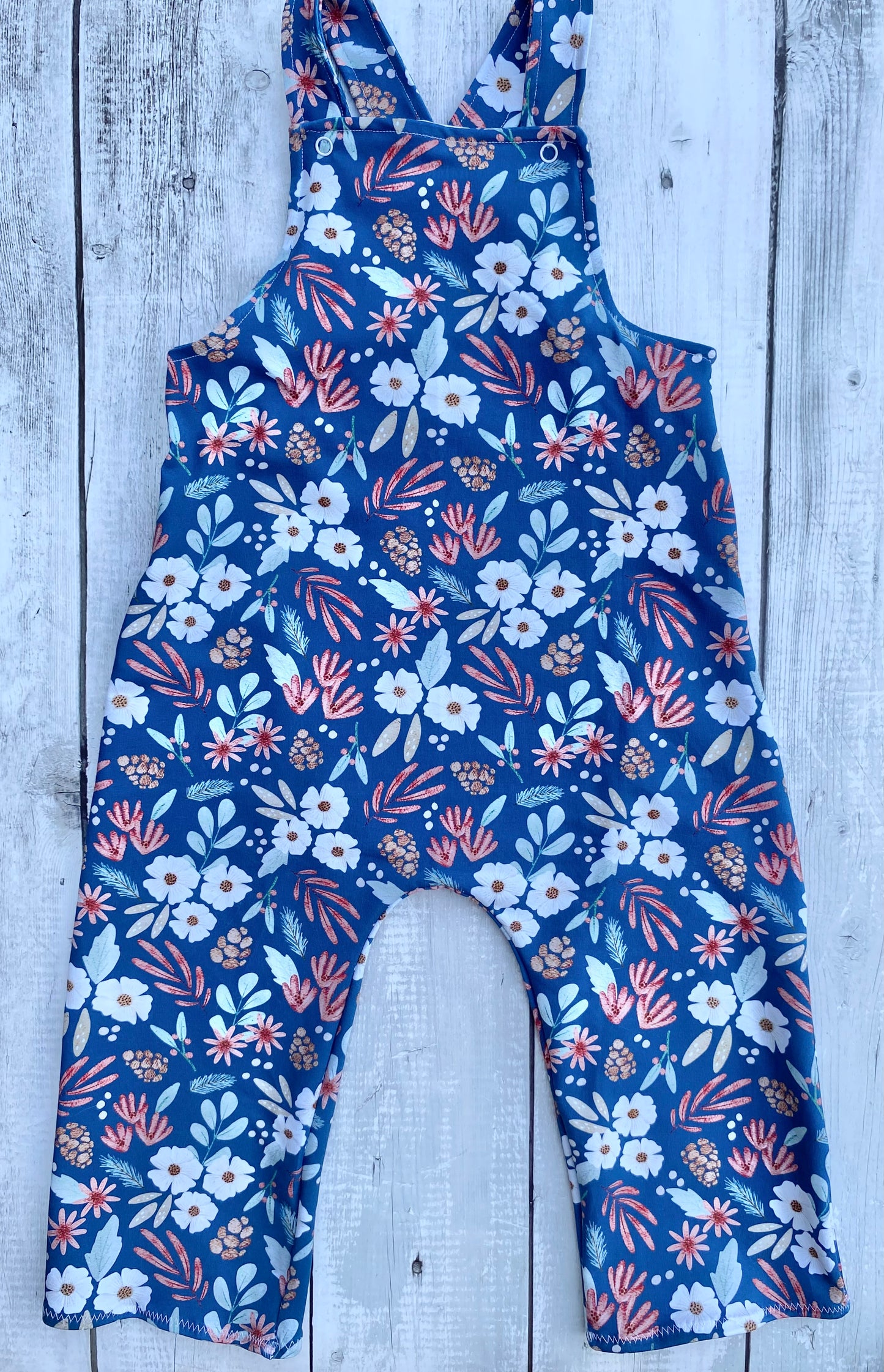 Winter Floral Long Dungarees 2-3 Years