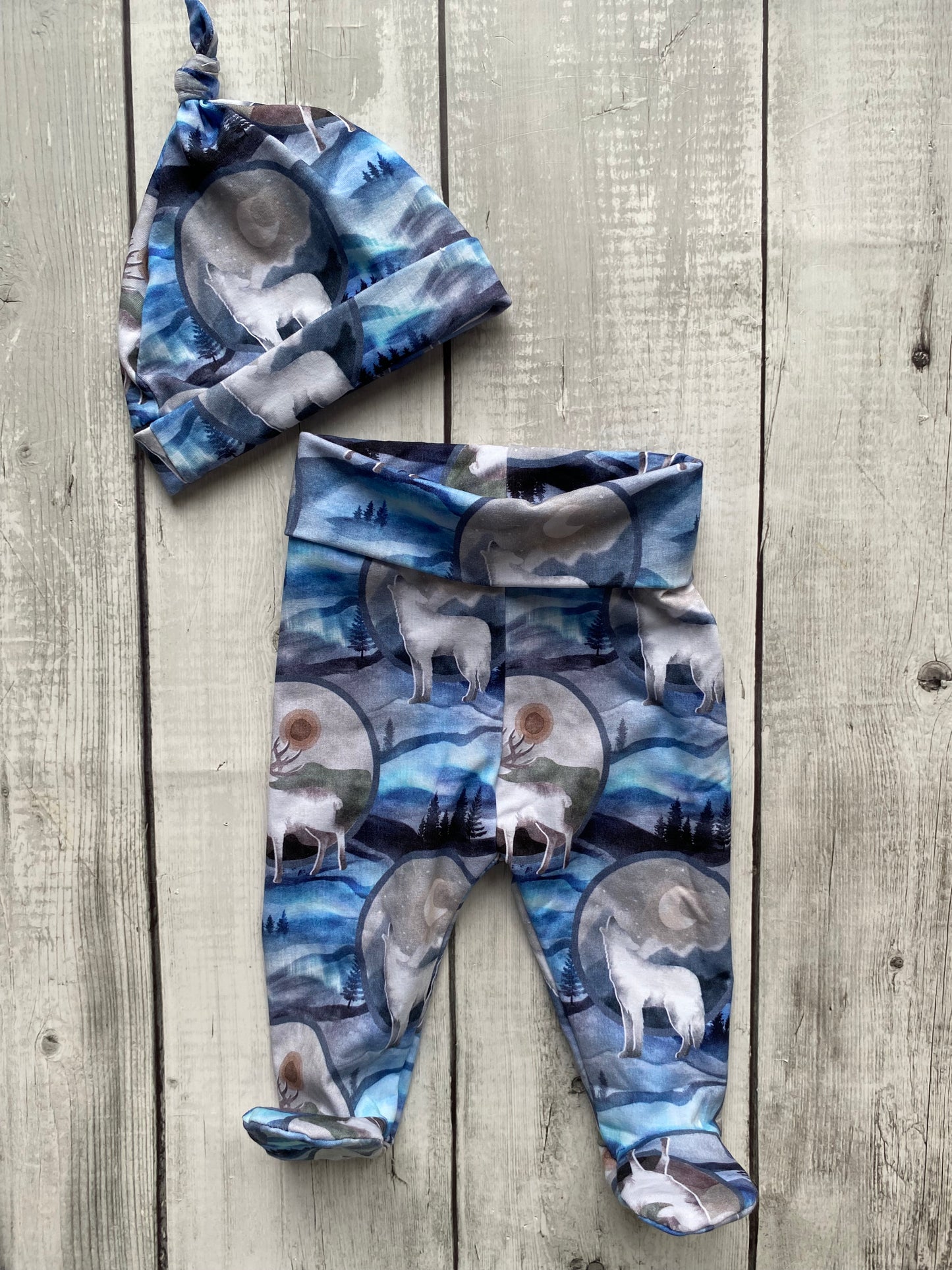 Footed leggings and hat 0-3 months