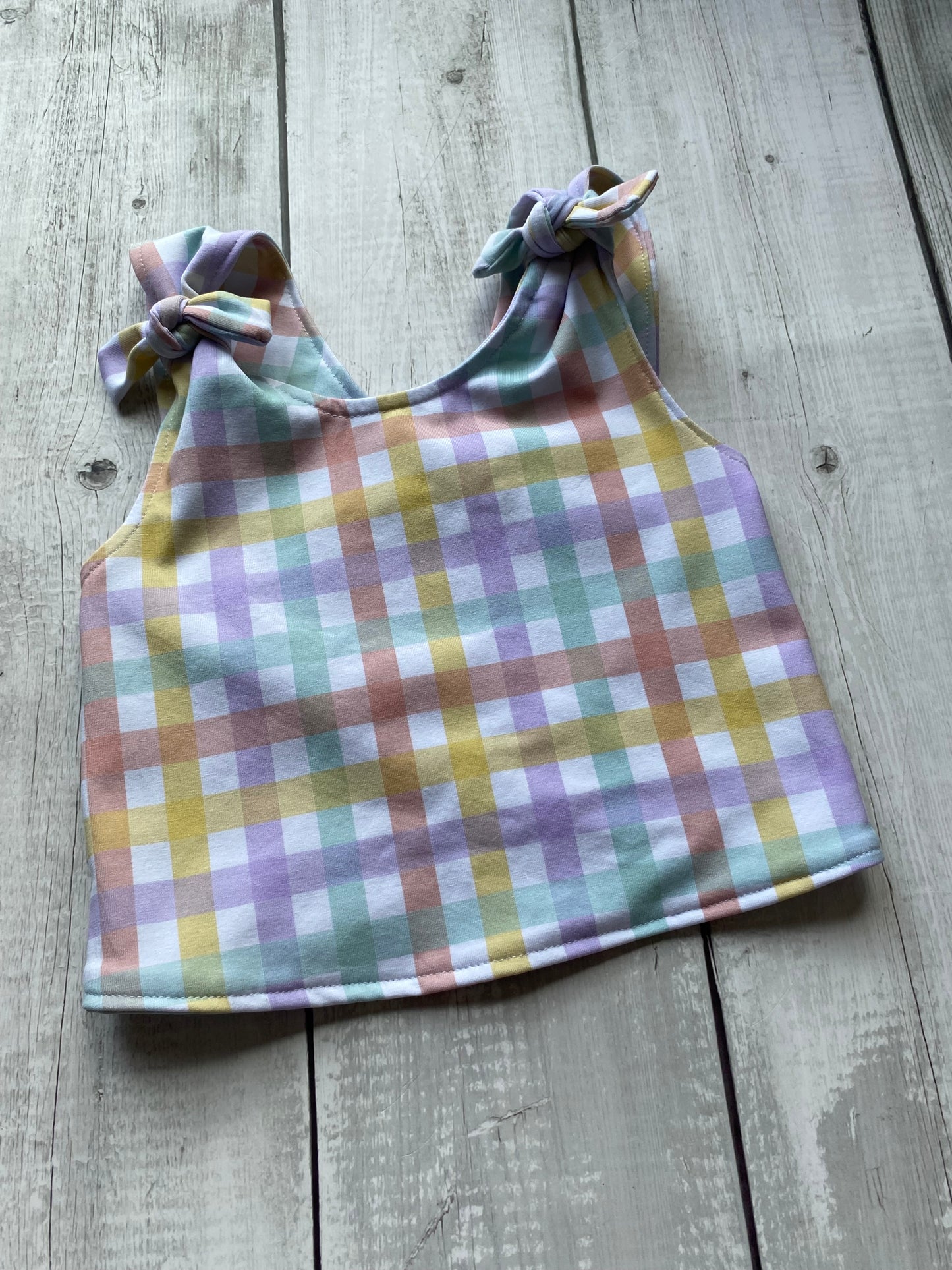 Gingham Cross Back Bow Top 18-24 Months