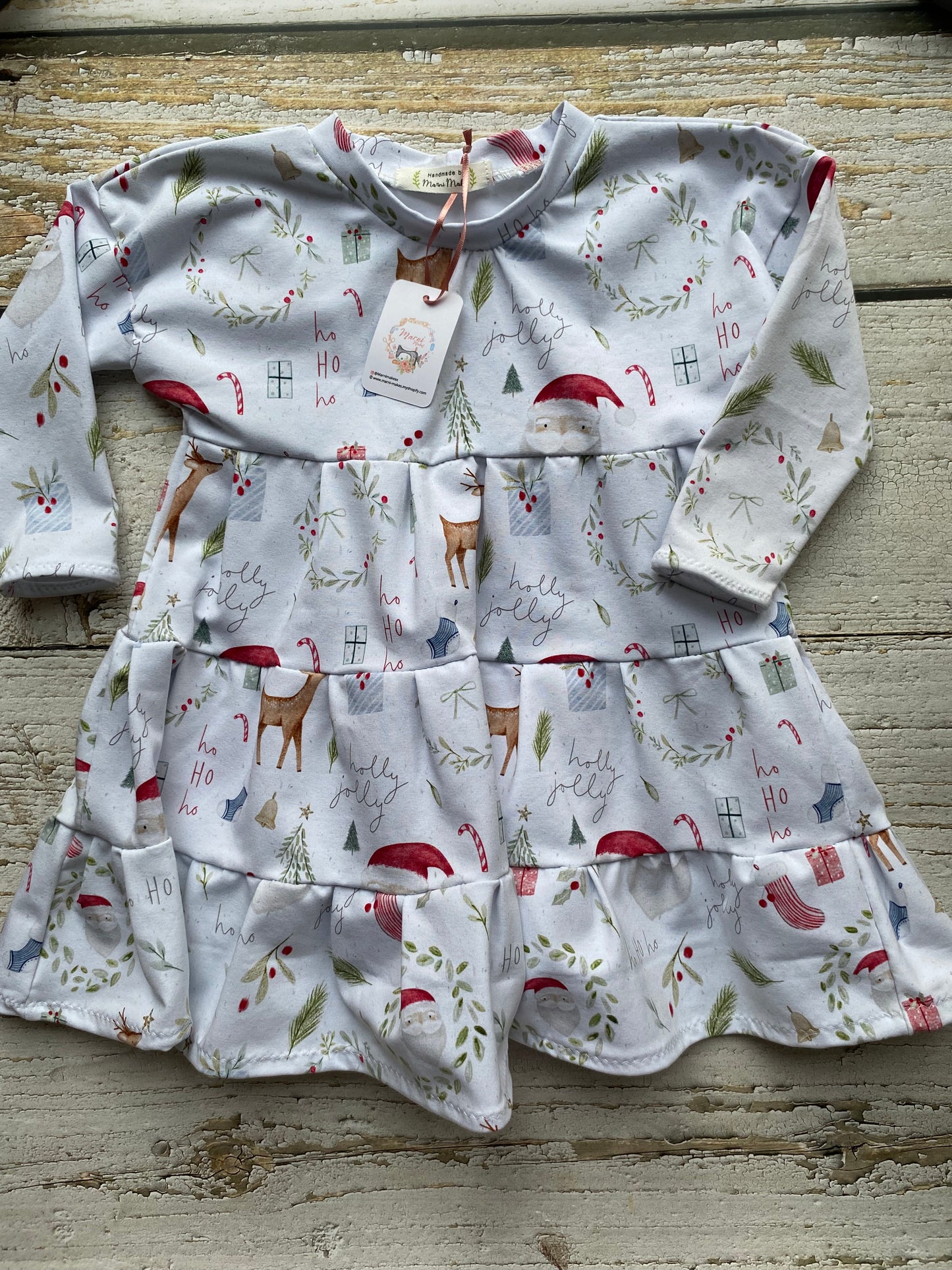 Holly Jolly Tiered Long Sleeve Dress 18-24 Months