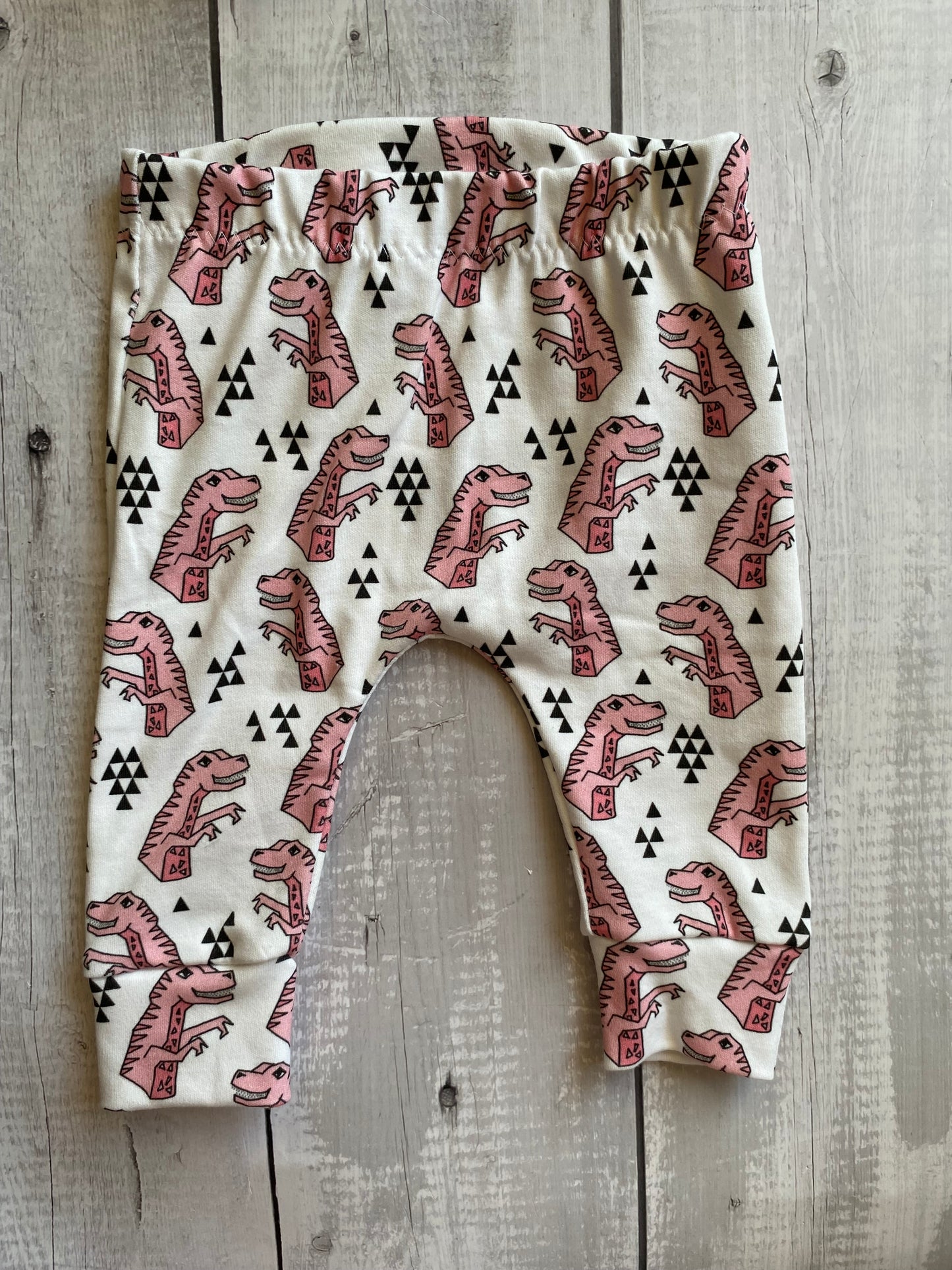 Pink Retro Dino Harem Leggings 3-6 Months