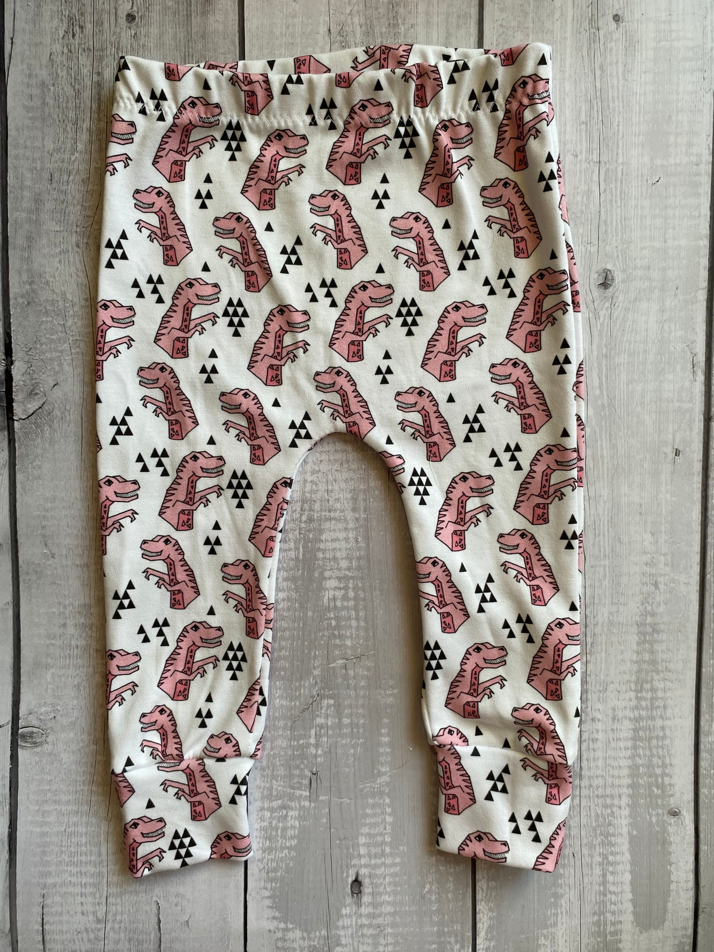 Pink Retro Dinosaur Harem Leggings 18-24 Months