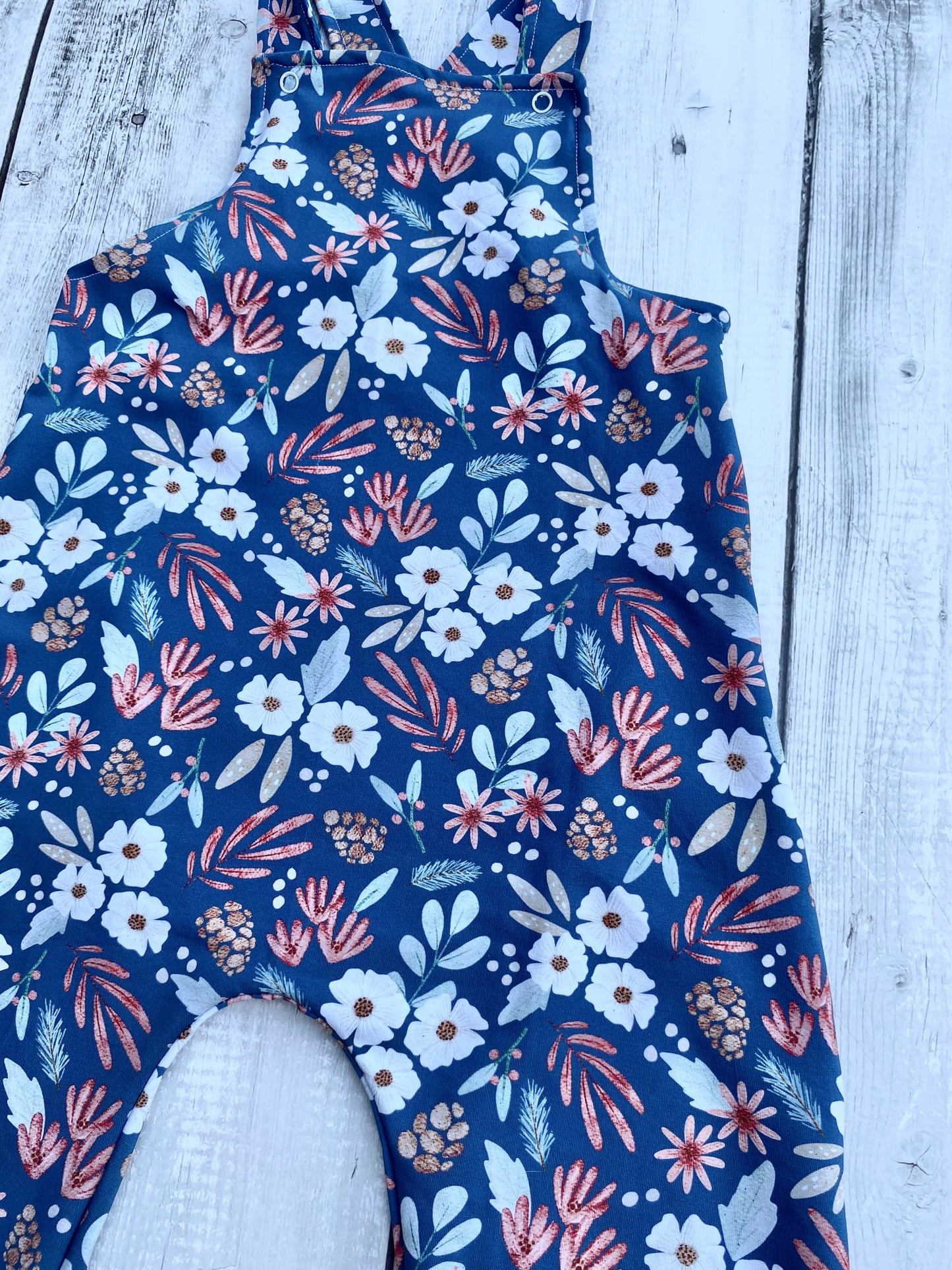 Winter Floral Long Dungarees 2-3 Years