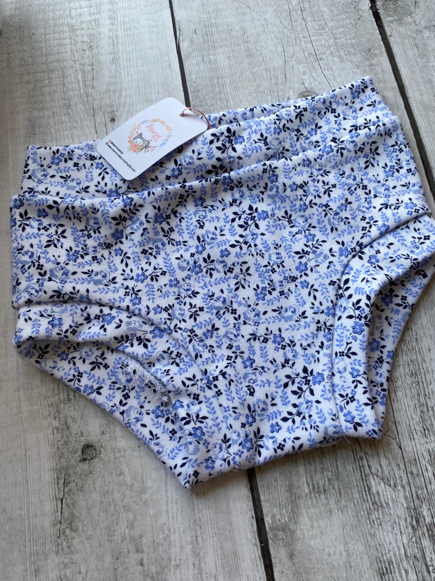 Blue Floral Bummies 18-24 Months