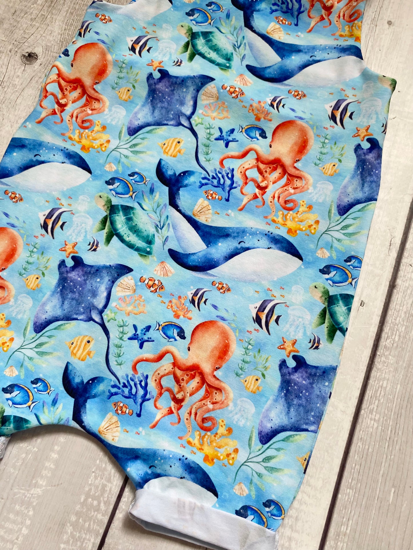 Ocean Life Short Romper 2-3 Years