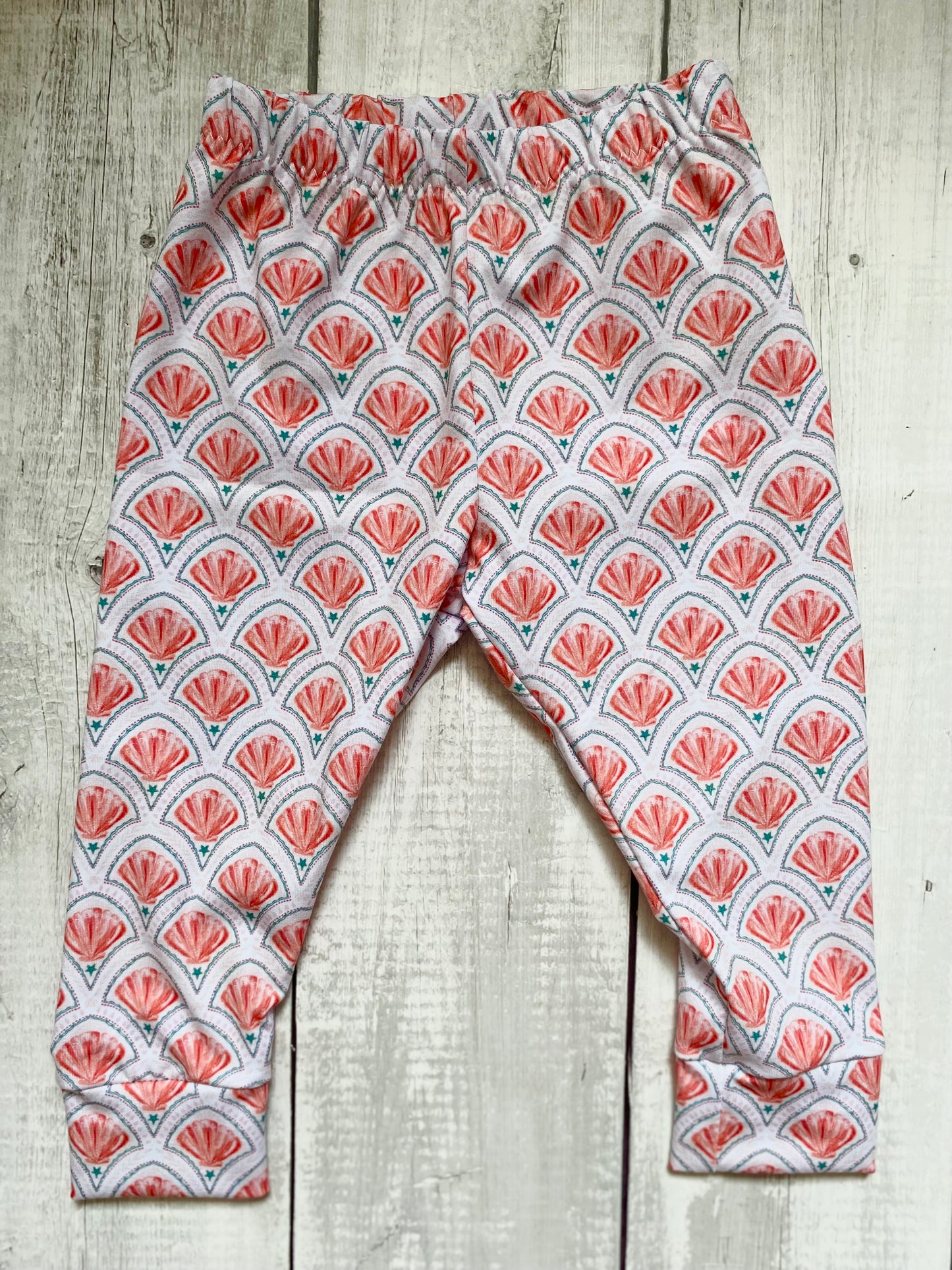 Art Deco Shells Elastic Waistband Leggings 2-3 Years