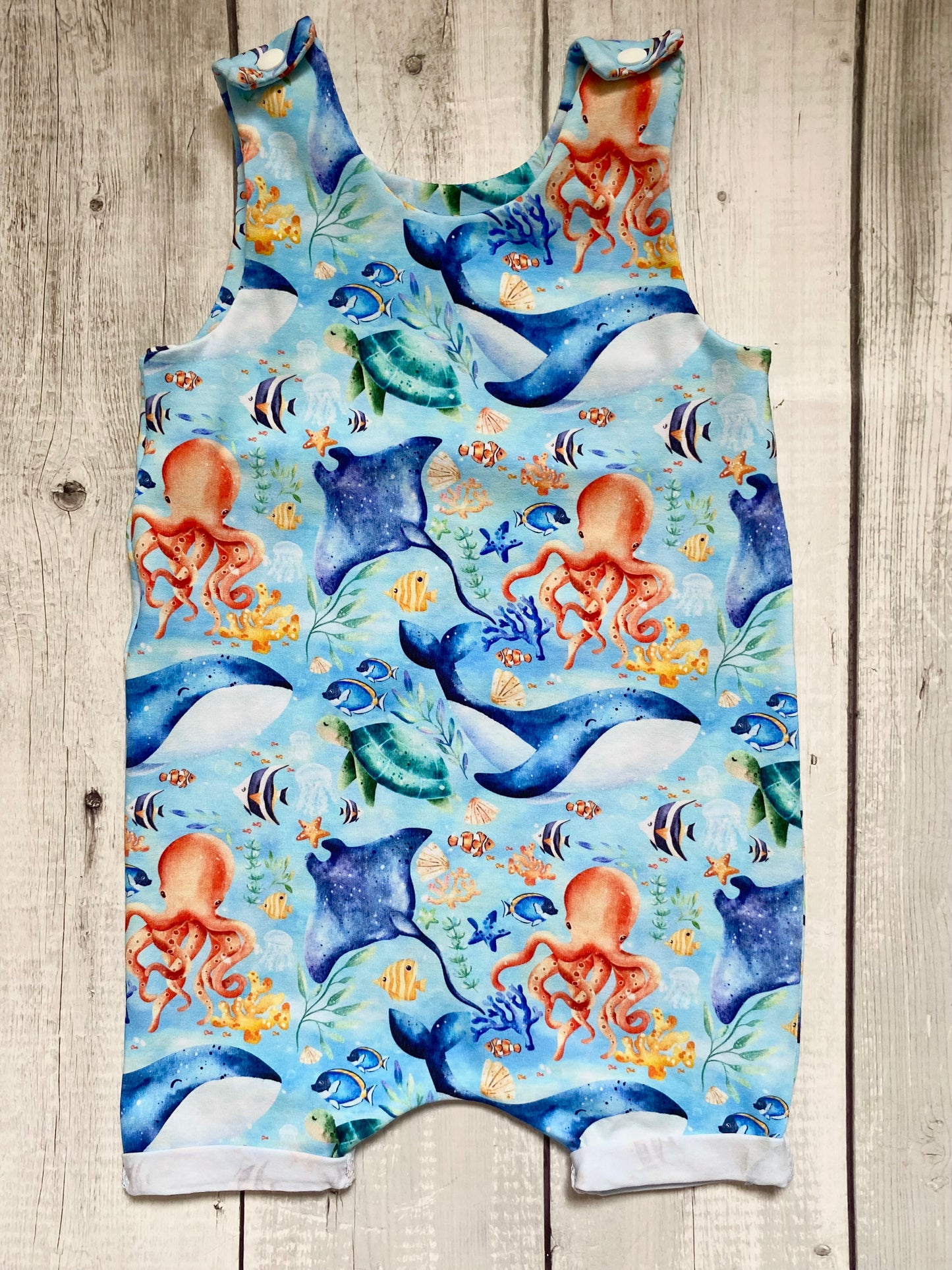 Ocean Life Short Romper 2-3 Years