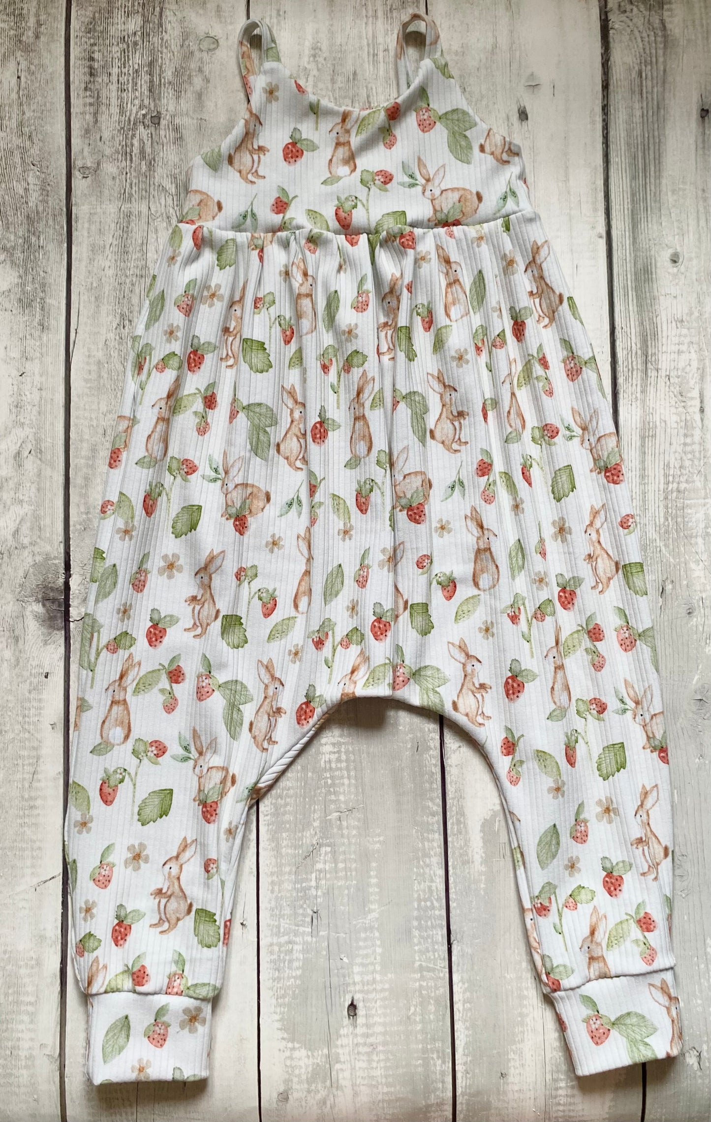 Strawberry Neutral Bunnies Napa Romper 2-3 Years