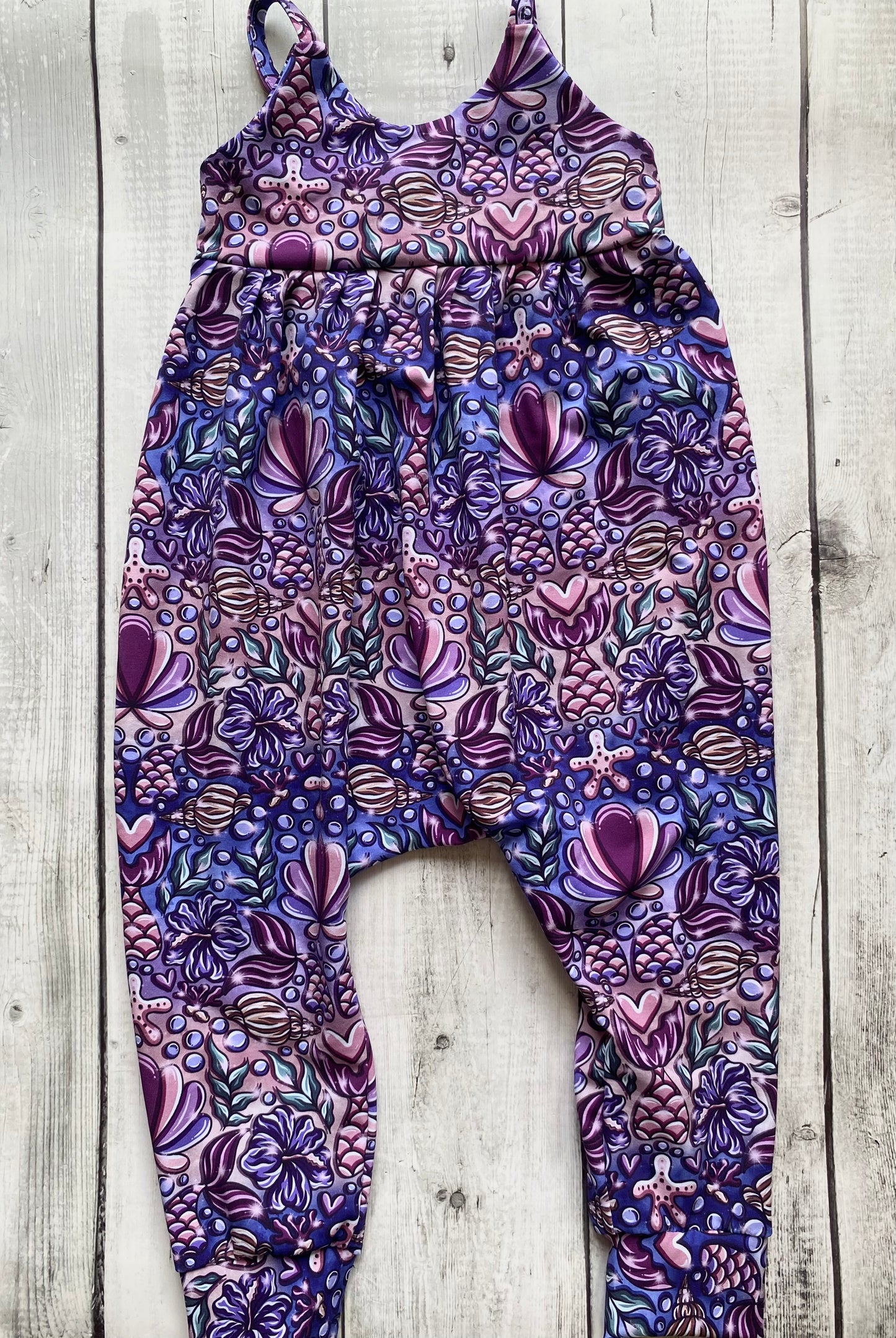 Purple Sea Shells Napa Romper 2-3 Years