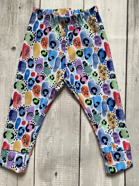 Retro Leopard Elastic Waistband Leggings 2-3 Years