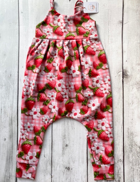 Embroidered Strawberry Napa Romper 3-4 Years