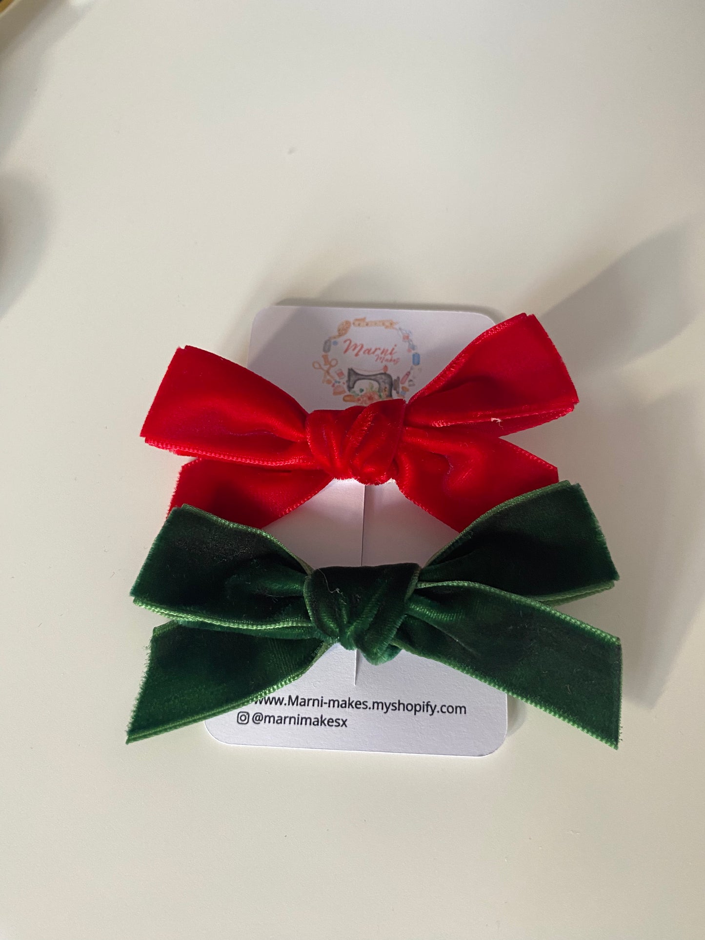 Velour/Broderie Hair Bows